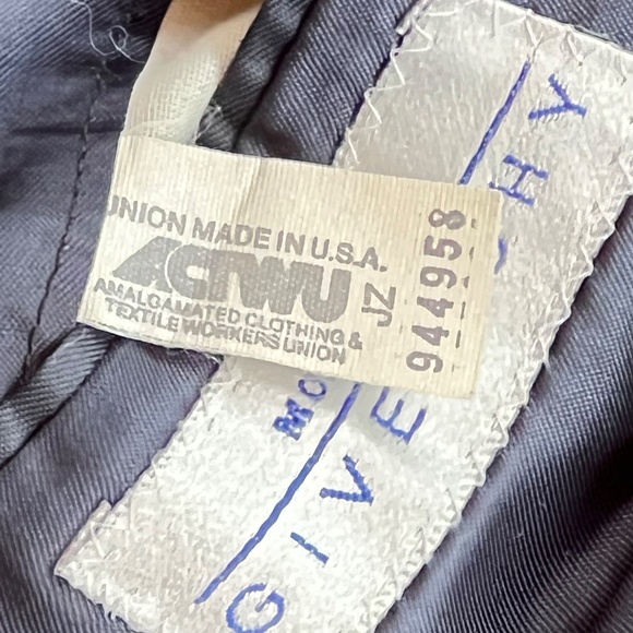 VTG Monsieur Givenchy Mens Navy Herringbone Union Blazer 44(est) Classic Preppy - Picture 3 of 16